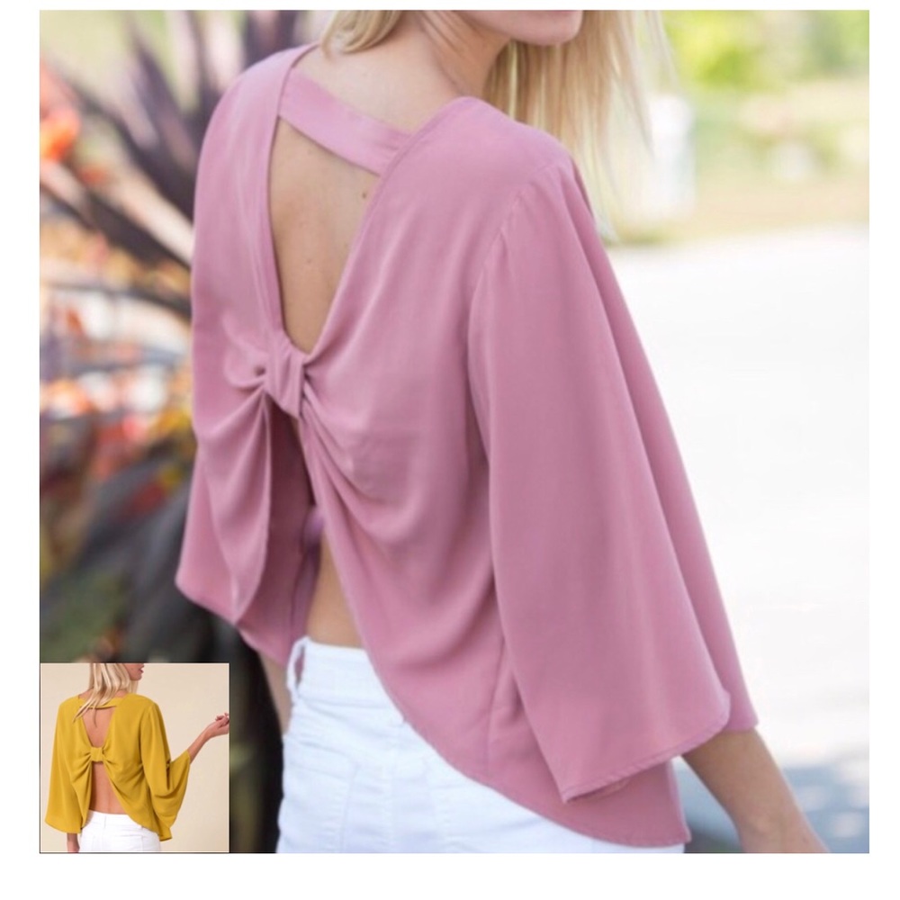 MayMay’s Mauve Cut Out Bow Tie Top